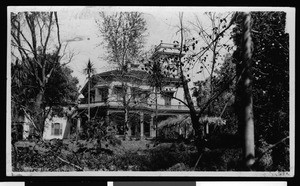 Exterior view of Mrs. Bidwell's residence in Chico, ca.1910