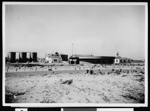 Various buildings at the Department of Public Works Terminal Island Sewage Treatment Plant, 1936