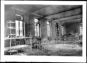 Interior of a Paris hospital destroyed by German gunfire, ca.1915