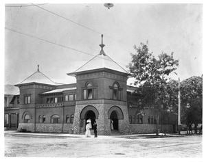 Exterior view of the First Congregational Church in Long Beach, ca.1905