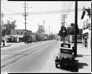 View of Santa Monica Boulevard looking west from Gower Street, Los Angeles, February 1929