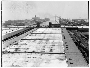 A panoramic view of the plant of Los Angeles Compress and Warehouse Company, Los Angeles Harbor, July 1930