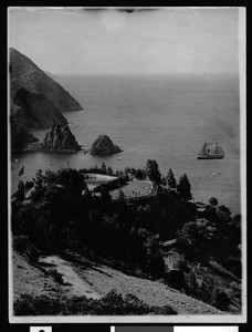 View of Catalina's Buena Vista Park with Avalon Harbor in the background