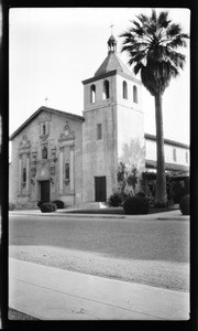 Exterior view of the new Mission at Santa Clara, 1934