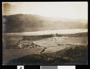 Birdseye view of the Camulos Ranch from the White Cross