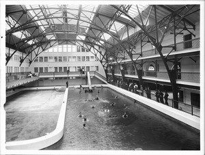 Interior view of the Ocean Park Bath House, ca.1905