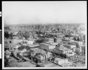 Panoramic view of downtown Los Angeles from City Hall, ca.1887