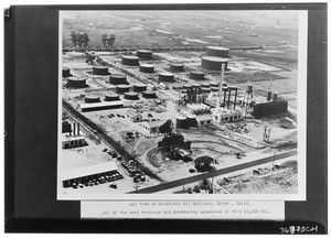 Aerial view of the Richfield Refinery in Hynes, ca.1940