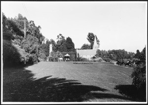 Church of the Angels, showing a large yard in the foreground, 1900