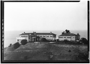 Exterior view of William Wrigley, Jr.'s house on Santa Catalina Island, January 14, 1928