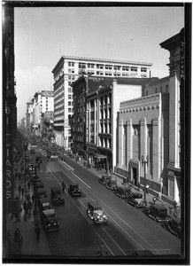 View of Spring Street in Los Angeles, looking north from near Seventh Street, ca.1920