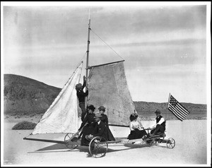 Sailing on Rosamond Dry Lake in the "Desert Queen", 1905