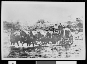 Coast Line stage fording Santa Inez River