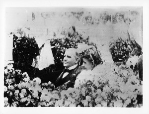 President McKinley and wife in the parade of the Los Angeles Fiesta, May 13, 1901