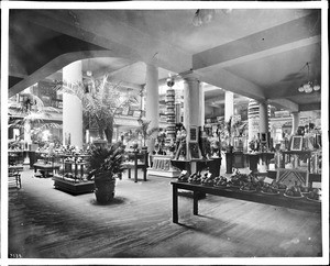 Interior view of the exhibit room of the Los Angeles Area Chamber of Commerce, ca.1900-1905