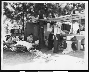 People camping near Crystal Lake, 1937