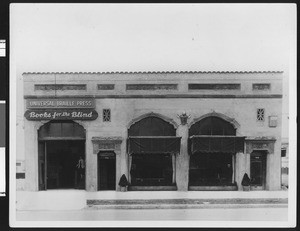 Exterior of the Universal Braille Press building, ca.1928