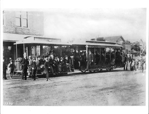 Cable car on Downey Avenue, Los Angeles, ca.1887