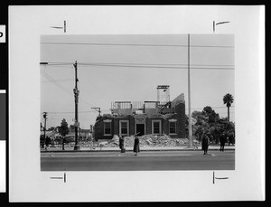 City Hall in Huntington Park, showing 1933 earthquake damage, ca.1933