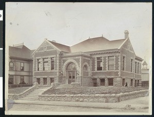 Exterior view of the library in San Luis Obispo, ca.1900