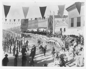 Chinese dragon on parade, Los Angeles