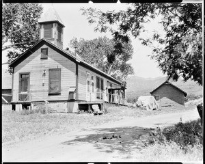 Exterioir view of a Native American school at Warner's Hot Springs, ca.1904