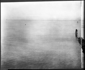 Panorama of the Los Angeles Harbor from Dead Man's Island, showing the breakwater, ca.1913