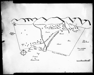 Line-drawn map of the Lugo Claim with the caption "Diseno de Santa Anita"