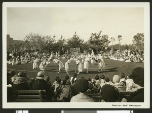 Children performing dances at the annual International Folk Dancing Festival, ca.1930