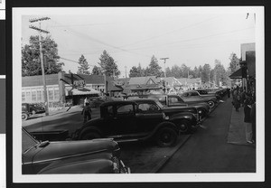 Big Bear Lake Village, showing Pine Know Boulevard, ca.1950