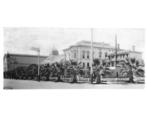 Exterior view of the State Printing Office in Sacramento, ca.1905