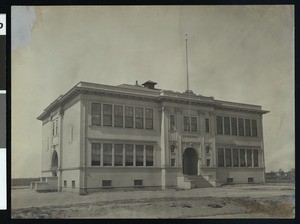 Exterior view of Emerson Grammar School, Lodi, ca.1900