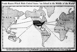 Map of the world showing trade routes