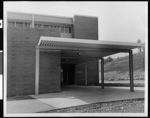 Exterior view of the entrance to the Science Building at the California State University of Los Angeles