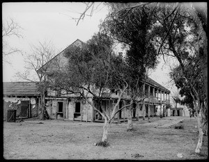 Exterior view of Rancho Los Cerritos ranch house in Long Beach, ca.1900