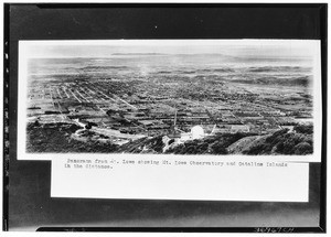 Panoramic view of the Los Angeles basin from Mount Lowe, 1924