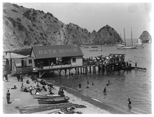 Avalon Bath House on pier on Santa Catalina Island