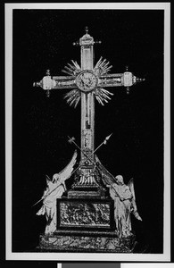 Painting(?) of the holy cross, after which Mission Santa Cruz was named