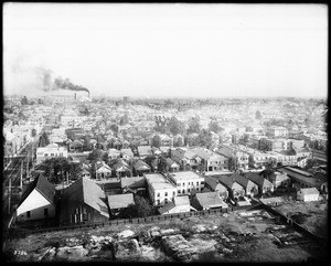 Panoramic view of Los Angeles looking east on Sixth from the Pacific Electric Building, ca.1905