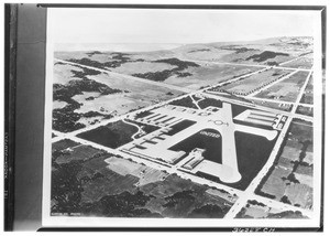 Drawing of an aerial view of United Airport, October 3, 1929