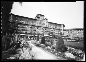 View of the Huntington Hotel from the gardens, Pasadena, March 19, 1931