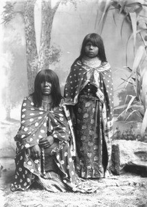 Yuma Indian mother and daughter, taken in a studio, 1898