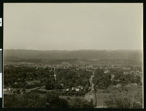 Birdseye view of homes in the Ukiah Valley, ca.1910