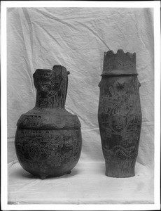 Two pieces of rare Toltec pottery from Mexico, ca.1900