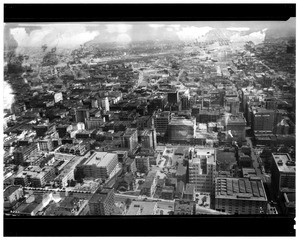 Birdseye view of Los Angeles looking east from Grand Street and Fifth Street, ca.1925
