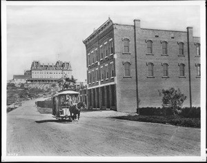 Columbia Avenue with the Raymond Hotel in the distance, ca.1887