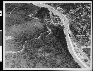 Aerial view of a flooded region near Los Angeles, 1938