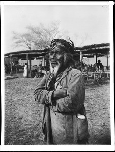 Hook Walla Walla, a Mojave Indian with a stick through his nose, ca.1900