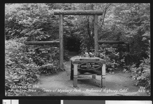 Entrance to the "Primative Area" in Mystery Park in California