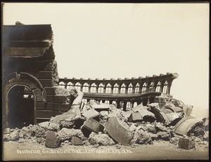 San Francisco earthquake damage, showing ruins of the observatory in Golden Gate Park, 1906